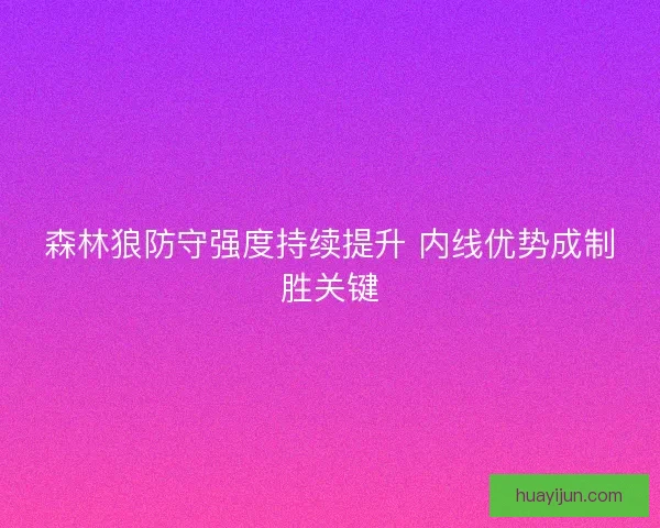 森林狼防守强度持续提升 内线优势成制胜关键