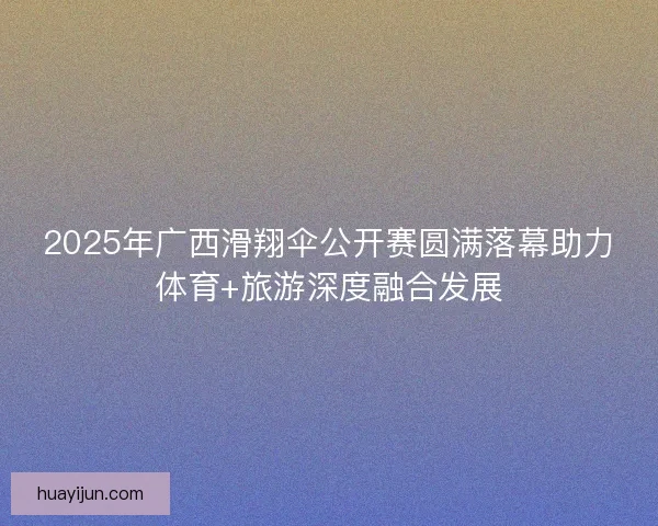 2025年广西滑翔伞公开赛圆满落幕助力体育+旅游深度融合发展